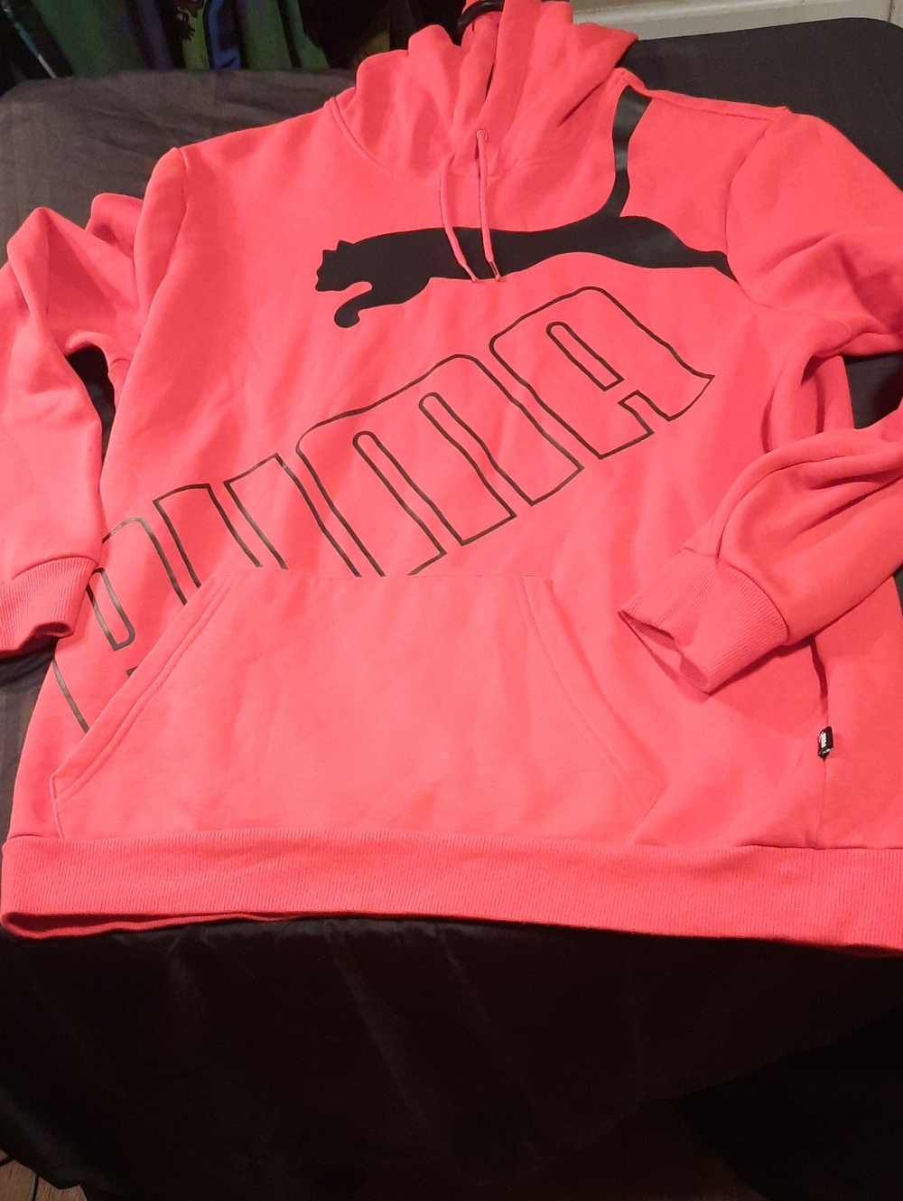 Puma Women's Red & Black Pullover Hoodie with Logo